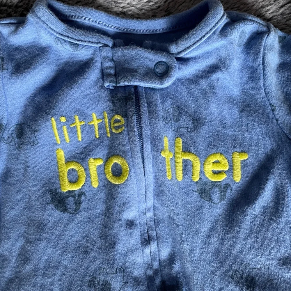 Carter's Blue and Yellow 'Little Brother' Footie - Picture 2 of 7